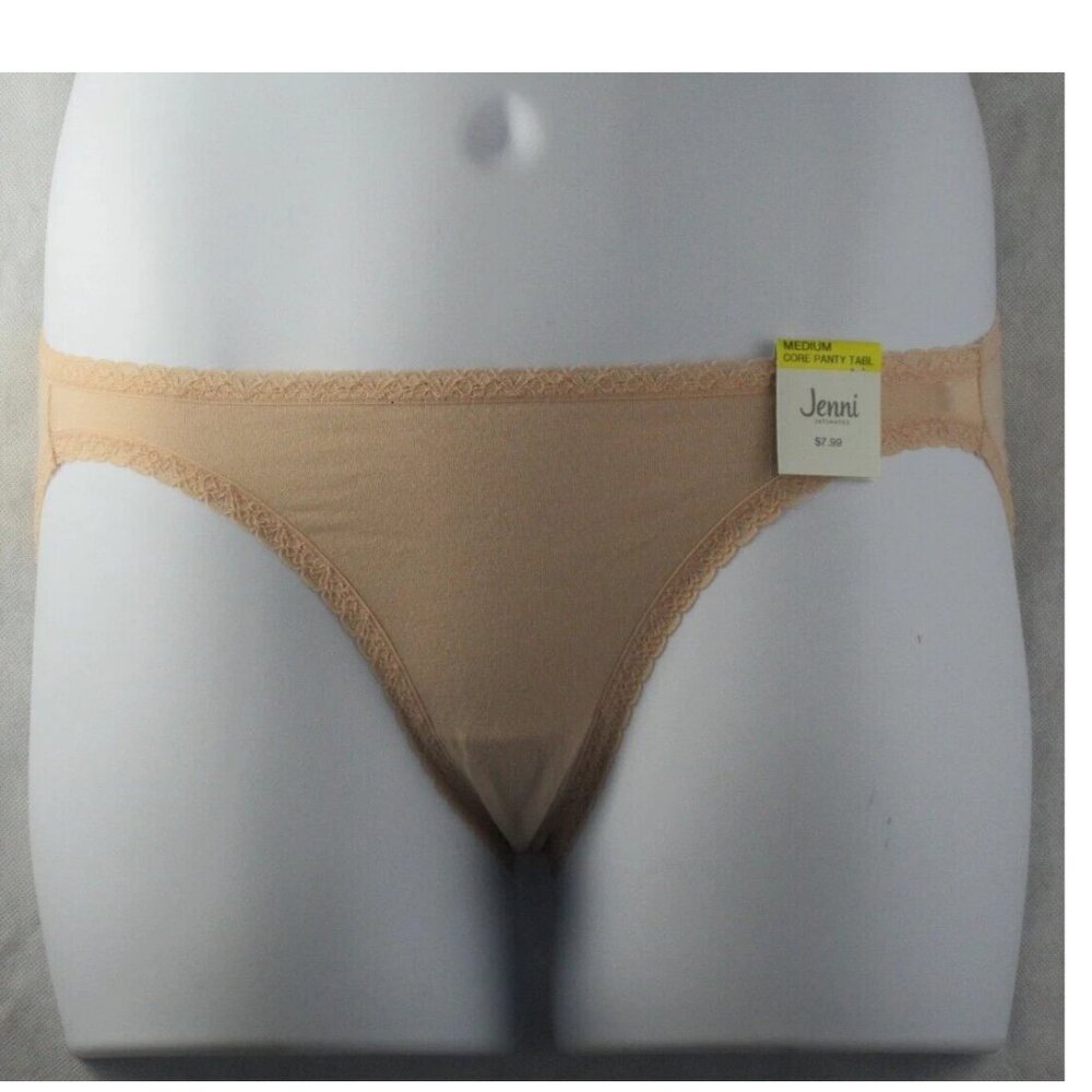 Jenni Women's 95% Cotton Bikini Panty Underwear, Chai Beige, Medium